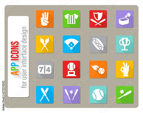 baseball icon set