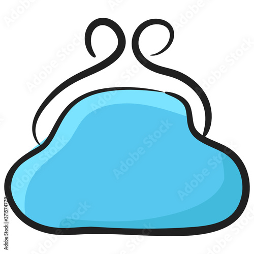 
A small bag with strip, purse icon in flat vector
