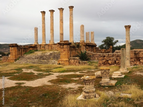 ruins of the ancient city of thuburbo majus tunisia photo