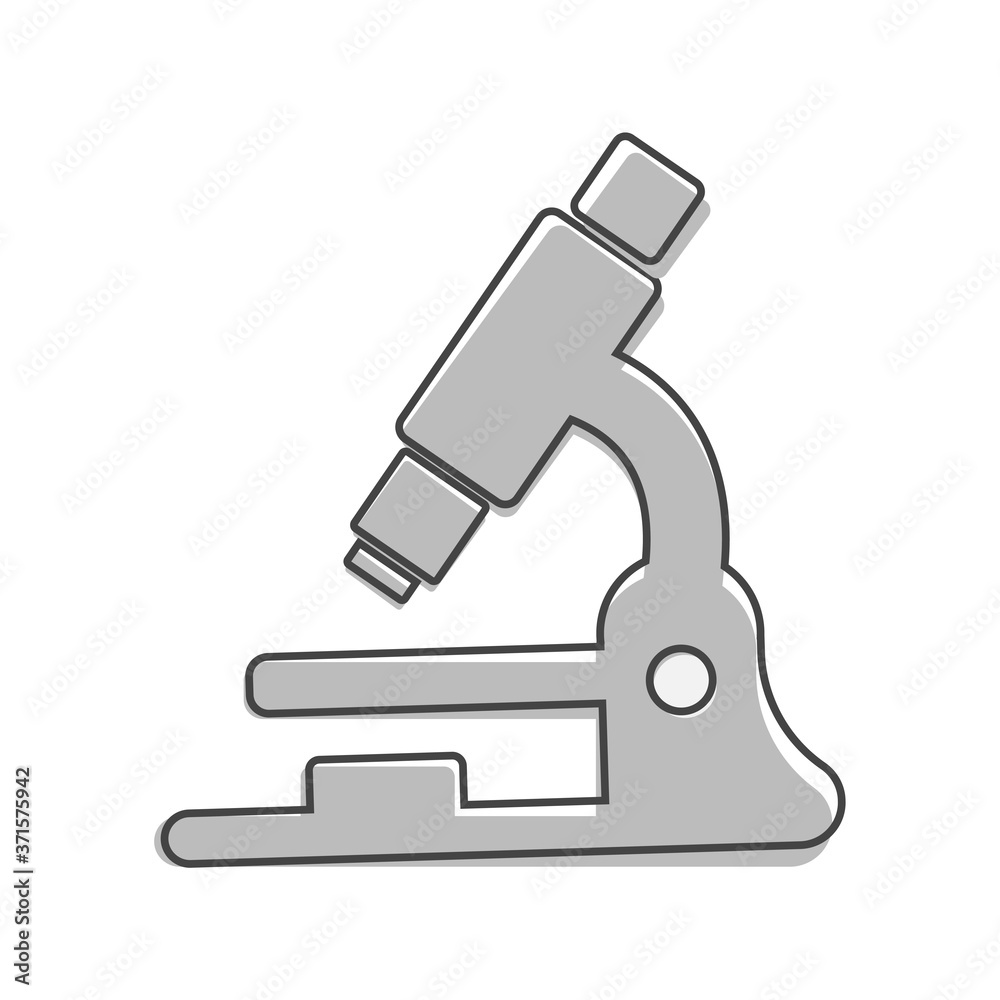 Microscope vector icon. Llaboratory microscope cartoon style on white isolated background. Microscope vector icon. Llaboratory microscope cartoon style on white isolated background.