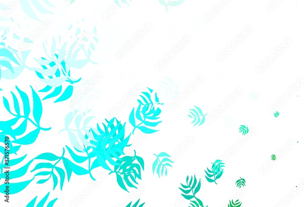 Light Green vector abstract backdrop with leaves.