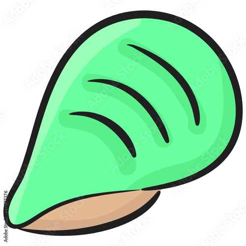 
Mollusk icon design, vector of cockle in trendy doodle style 
