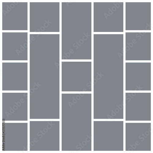 Photo collage template. Square mood board. Vector. Mosaic frame banner. Picture grid. Moodboard background. Photography album layout. Branding presentation. Minimalistic illustration. Gallery mockup.