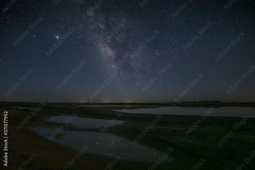 Milky way landscapes in salt lake, Inner Mongolia, Northwest of China