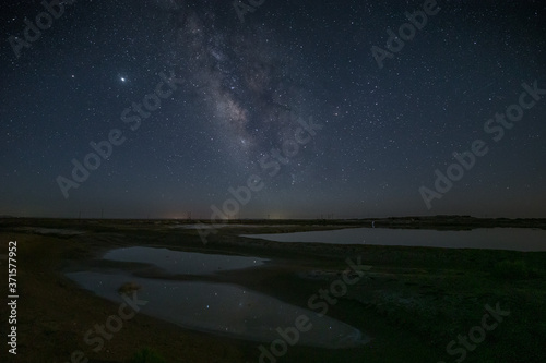 Milky way landscapes in salt lake, Inner Mongolia, Northwest of China
