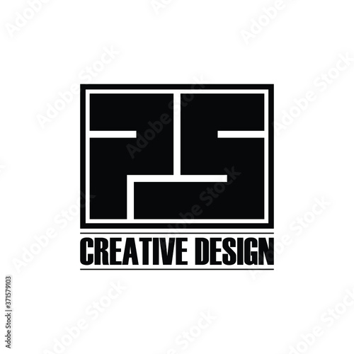 Letter PS square logo design vector