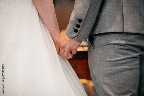 Wedding rings on wedding day 