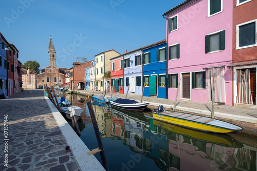 Burano Venice. Situated on the Venetian lagoon 7 km from Venice, the island is famous for its colorful houses and numerous canals © Dariusz