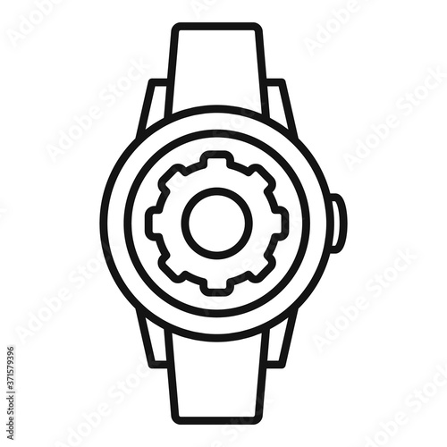Father watch repair icon. Outline father watch repair vector icon for web design isolated on white background