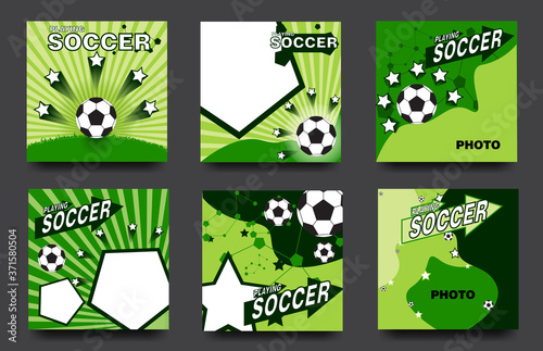 vector set soccer template instagram
