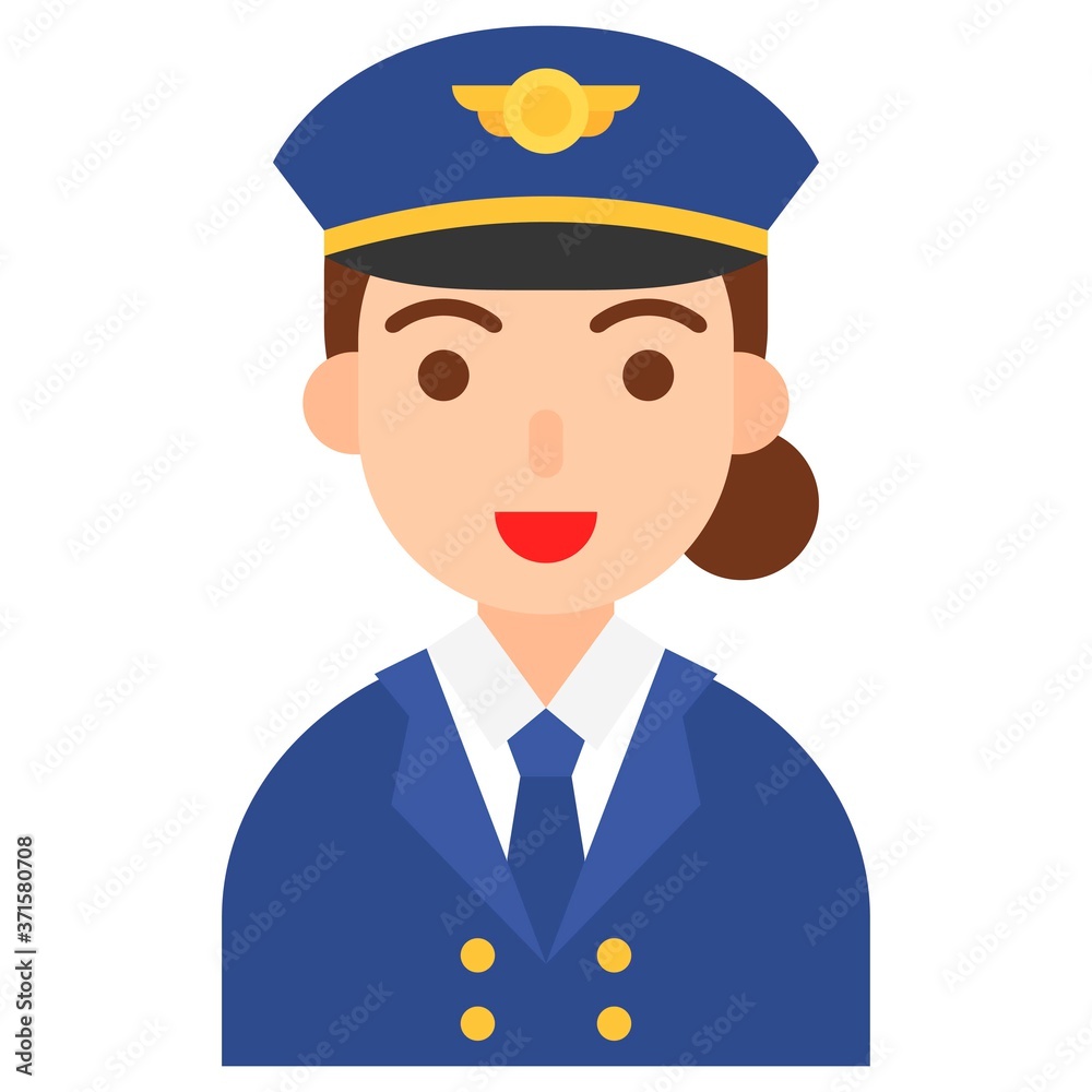Captain icon, profession and job vector illustration Captain icon, profession and job vector illustration