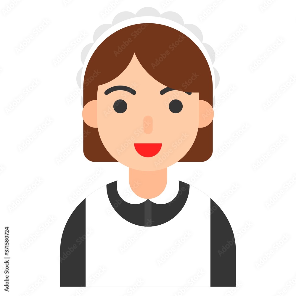 Maid icon, profession and job vector illustration