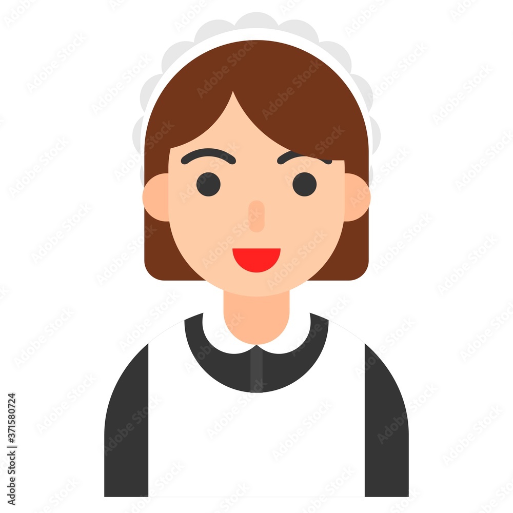 Maid icon, profession and job vector illustration Maid icon, profession and job vector illustration