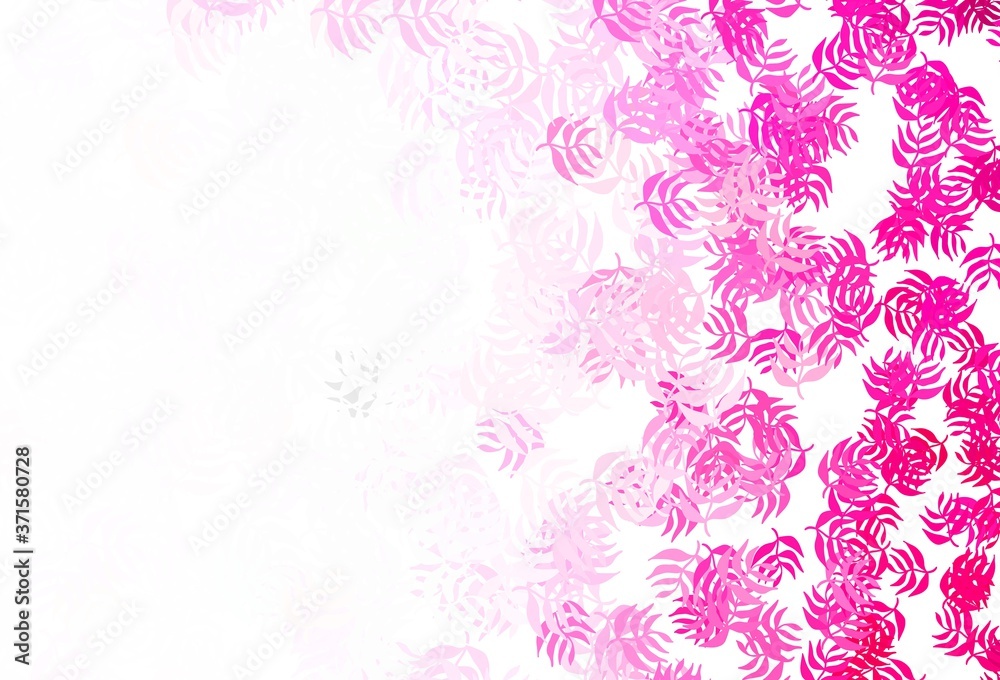 Light Pink vector elegant template with leaves. Light Pink vector elegant template with leaves.