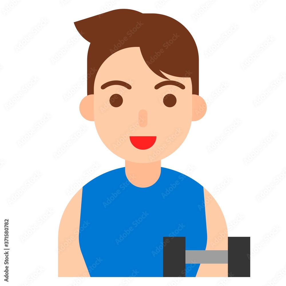 Bodybuilder icon, profession and job vector illustration