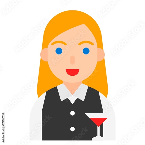 Waiting staff icon, profession and job vector illustration