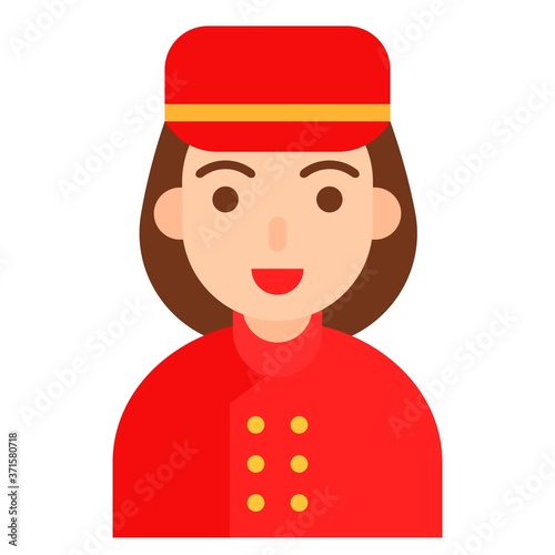 Bellhop icon, profession and job vector illustration