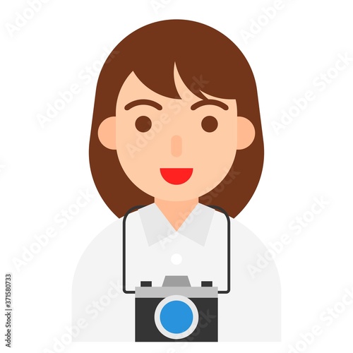 Photographer icon, profession and job vector illustration