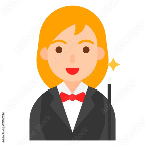 Magician icon, profession and job vector illustration