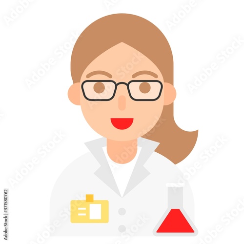 Scientist icon, profession and job vector illustration