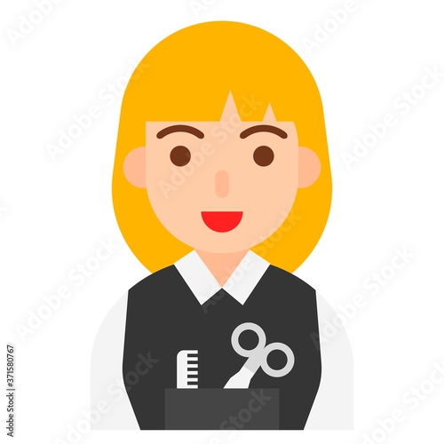 Hairdresser icon, profession and job vector illustration