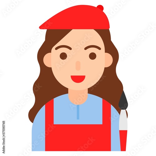 Artist icon, profession and job vector illustration