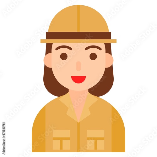 Archaeologist icon, profession and job vector illustration