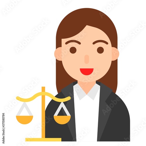 Lawyer icon, profession and job vector illustration
