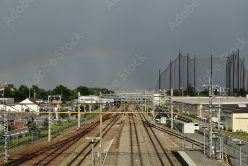 Rainbow from Ryuo station in Yamanashi Prefecture  Japan