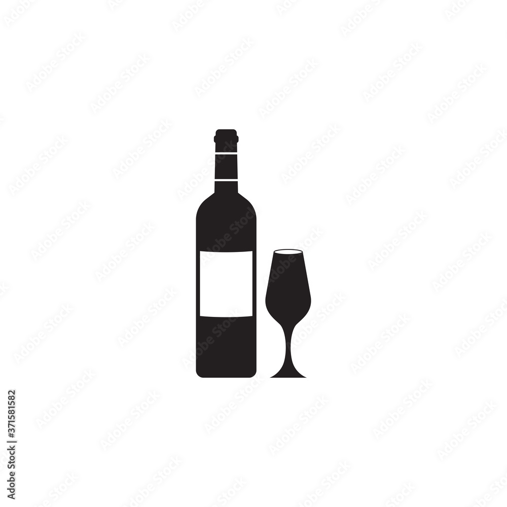 wine glass and bottle icon vector illustration wine glass and bottle icon vector illustration