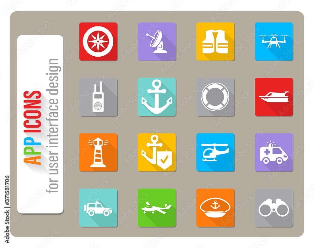 coast guard icon set