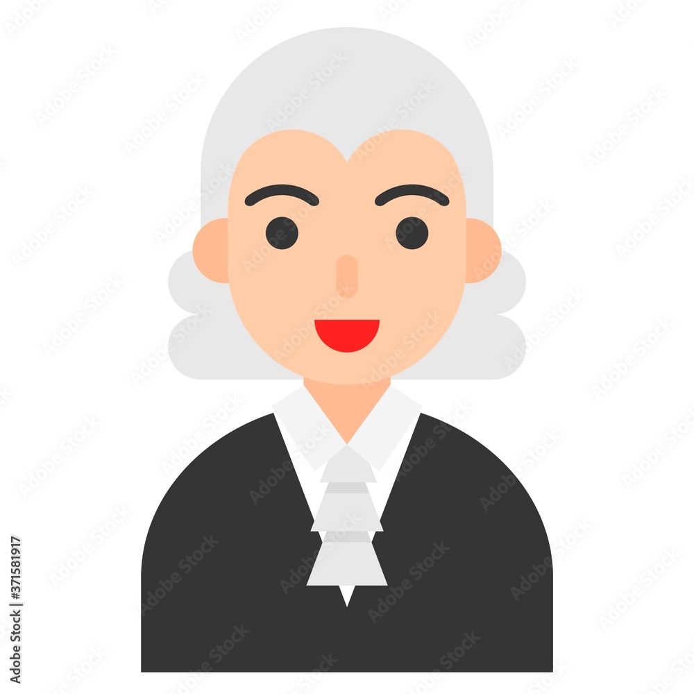 Lawyer icon, profession and job vector illustration