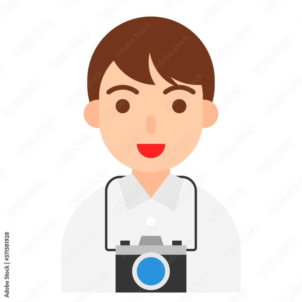 Photographer icon, profession and job vector illustration Photographer icon, profession and job vector illustration