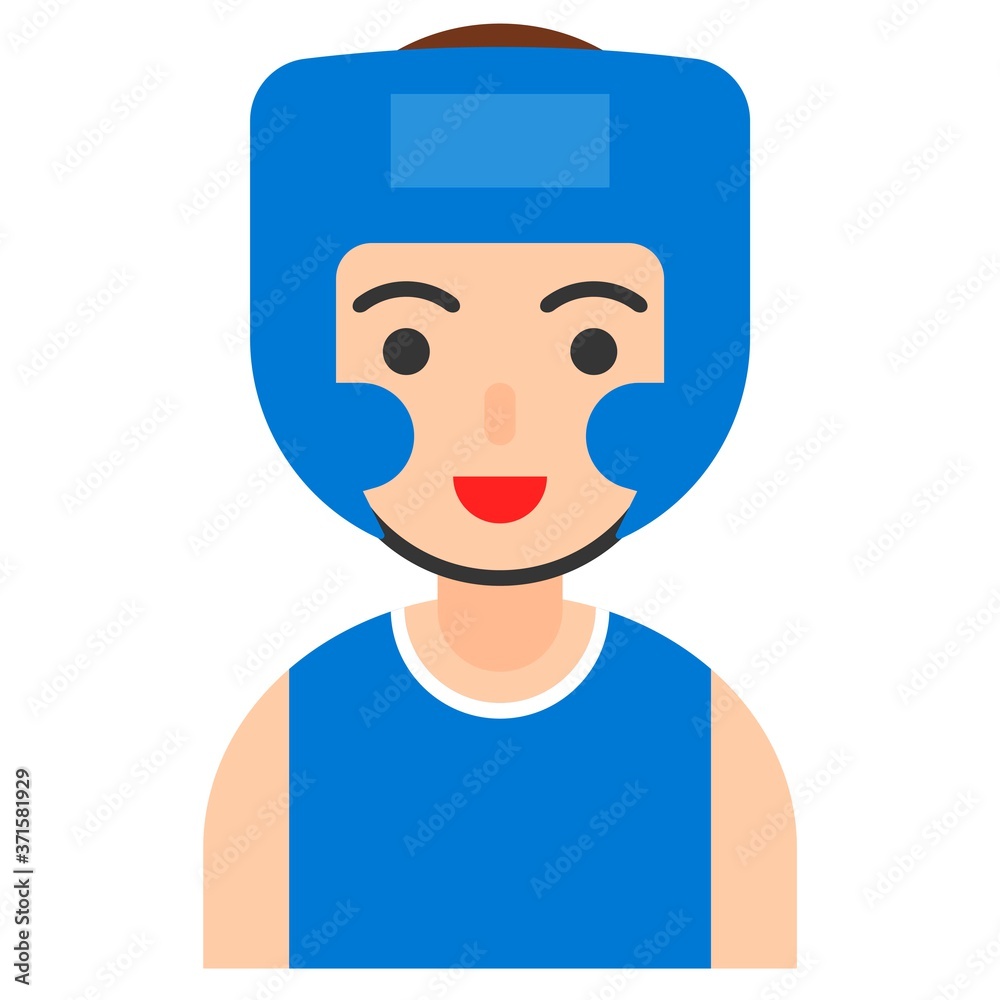 Boxer icon, profession and job vector illustration