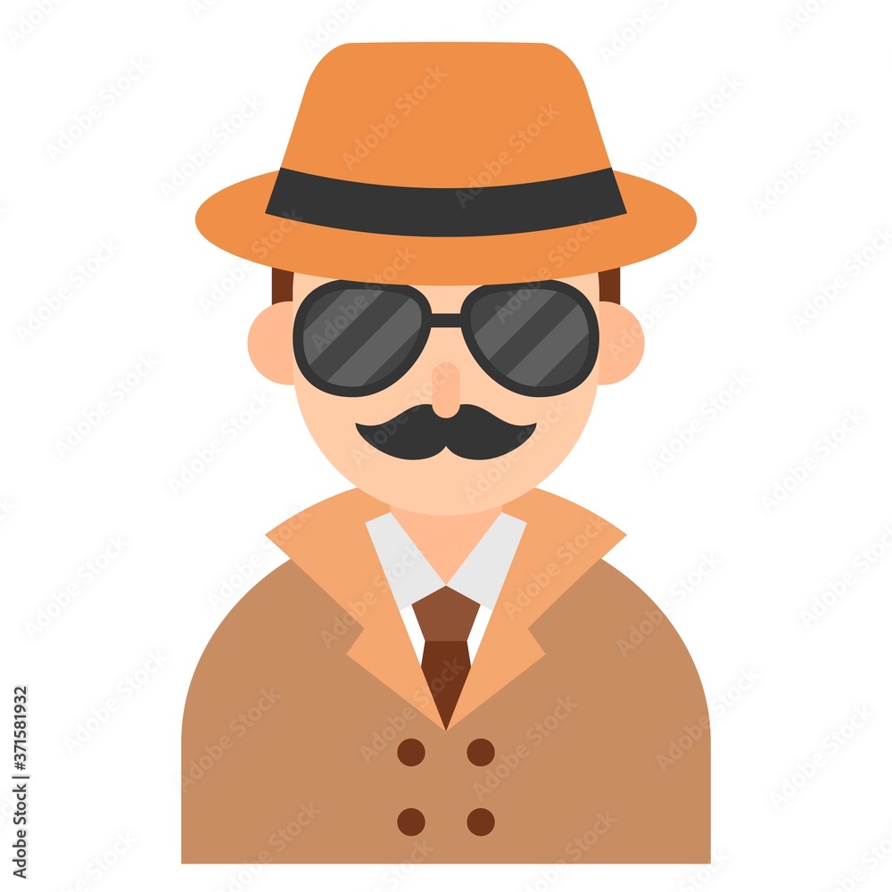 Detective icon, profession and job vector illustration