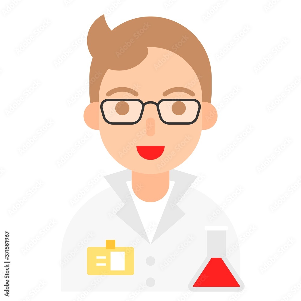 Scientist icon, profession and job vector illustration Scientist icon, profession and job vector illustration