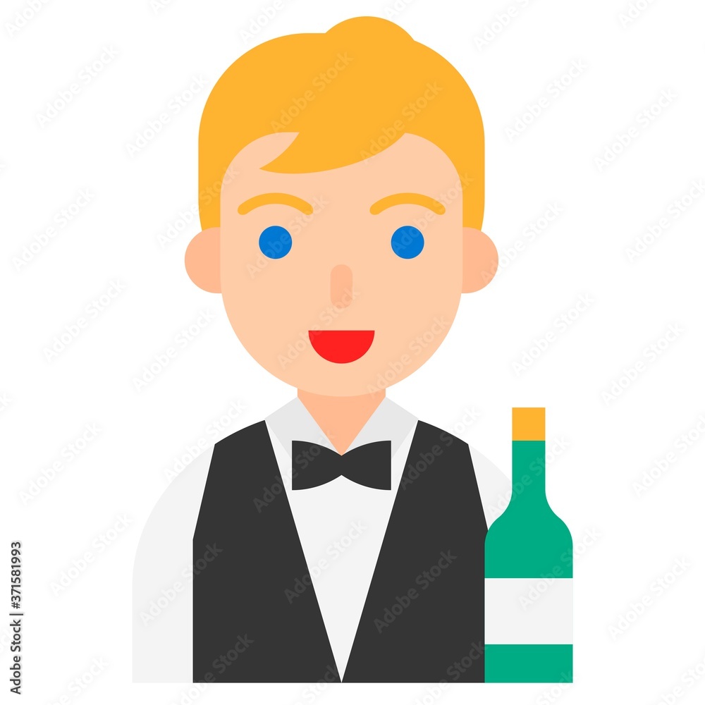 Sommelier icon, profession and job vector illustration Sommelier icon, profession and job vector illustration