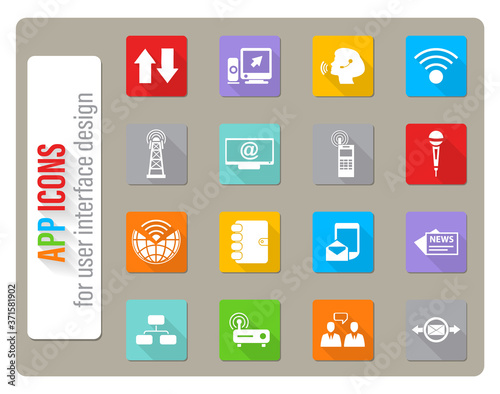 communication icon set