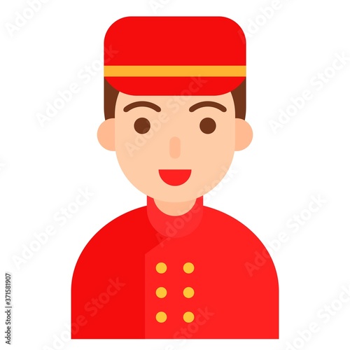 Bellhop icon, profession and job vector illustration