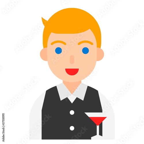 Waiting staff icon, profession and job vector illustration