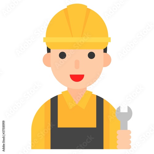 Plumber icon, profession and job vector illustration