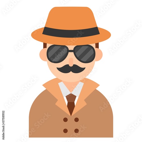 Detective icon, profession and job vector illustration