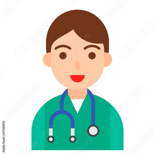 Doctor icon, profession and job vector illustration