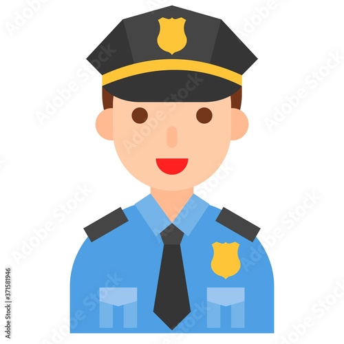 Police icon, profession and job vector illustration