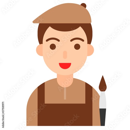 Artist icon, profession and job vector illustration