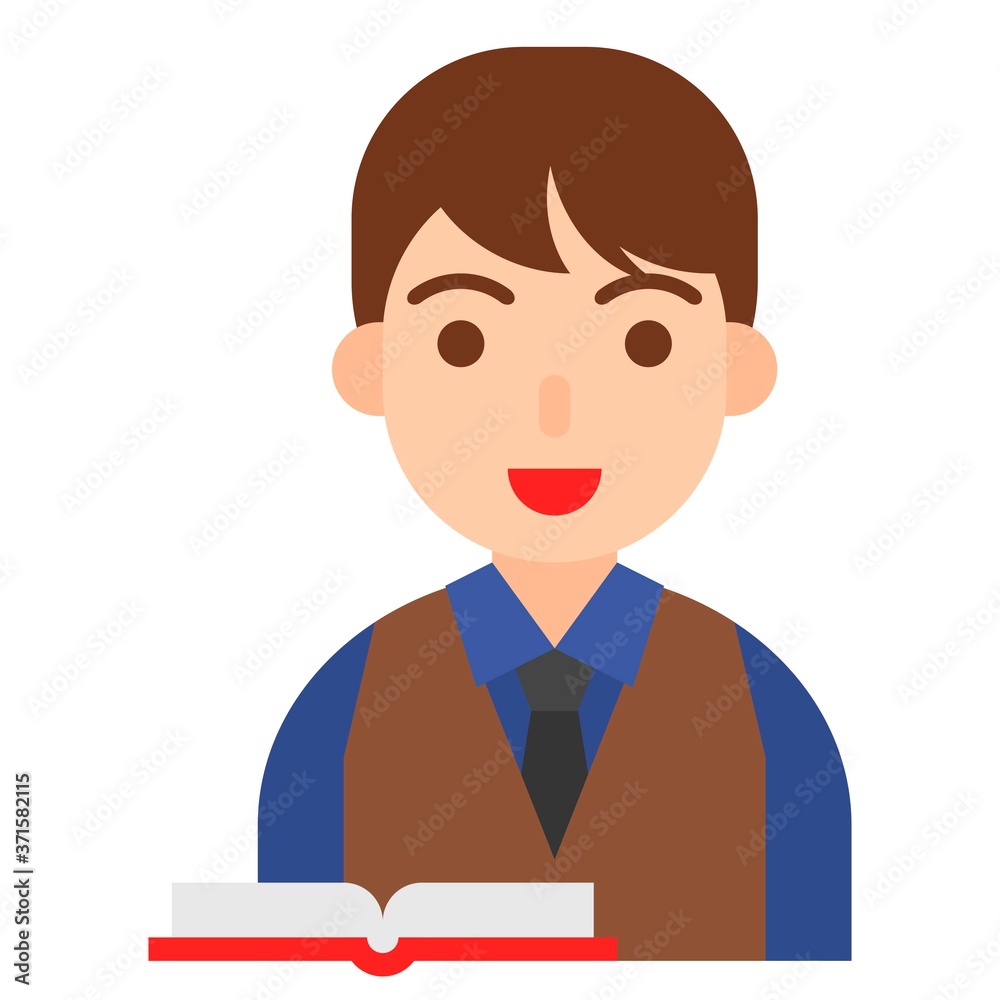 Scholar icon, profession and job vector illustration