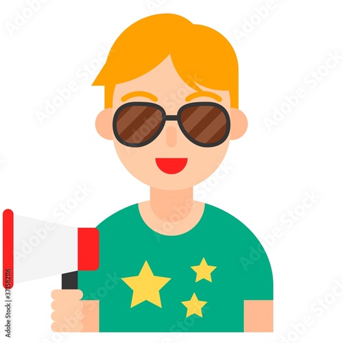 Influencer icon, profession and job vector illustration