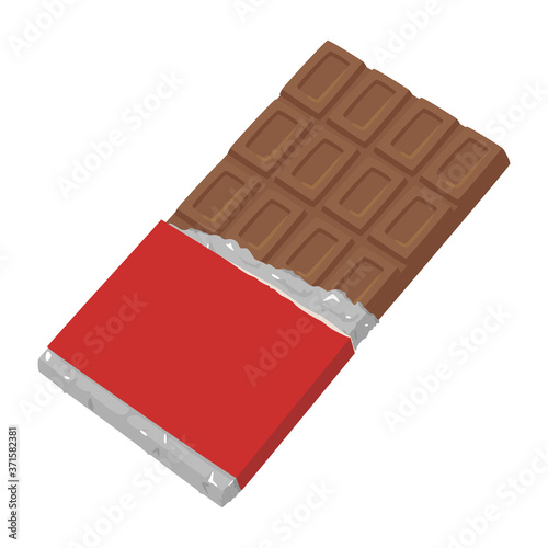 甘くて美味しい板チョコレートのイラスト。