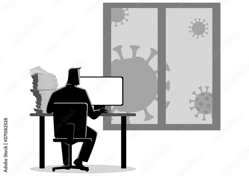 Man working from home during the coronavirus outbreak Man working from home during the coronavirus outbreak