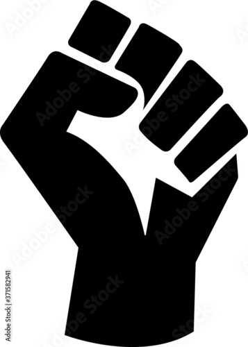 fist vectorial llustration, black on white background 